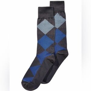 Perry Ellis Men's Microfiber Printed Dress socks
